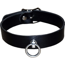 Преміум шкіряне намисто-замок для BDSM, чорне, ручної роботи, розмір L/XL, унісекс