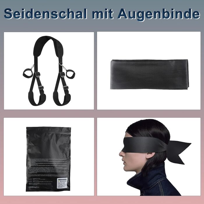 Набір BDSM для пар: наручники, пов'язки на очі, петлі для ніг, іграшки для сексуального задоволення жінок та чоловіків