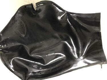 Маска з латексу для BDSM, Fetish, Cosplay - чорна з блискавкою