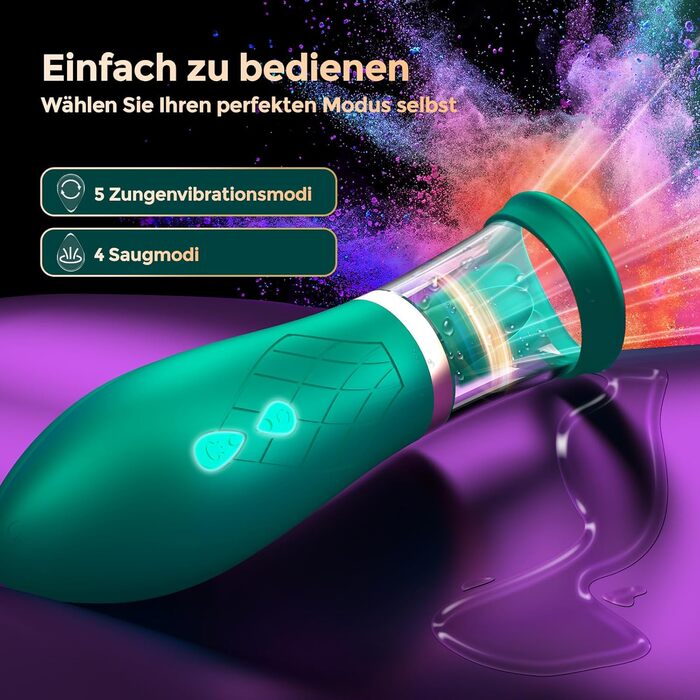 Вібратор для жінок FIDECH: стимулятор клітора з 4 режимами, 5 рівнями інтенсивності та 360° обертанням. Іграшка для дорослих, для пар. Колір: зелений