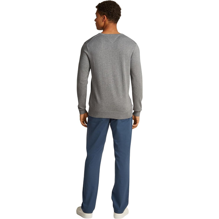 Чоловічий бавовняний джемпер Tommy Hilfiger Essential Cotton Crew Neck сірого кольору (Medium Grey Heather), розмір 3XL