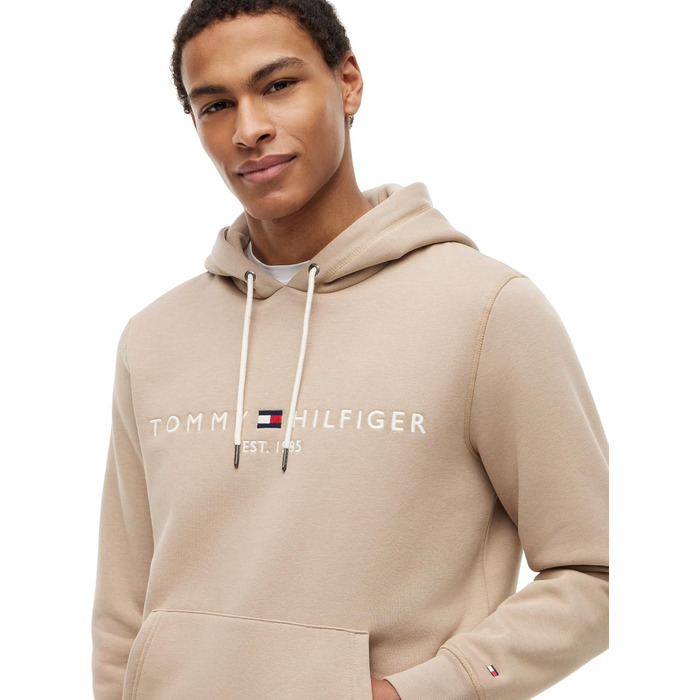 Чоловічий худі Tommy Hilfiger з капюшоном та логотипом, колір Beige Batique Khaki, розмір M