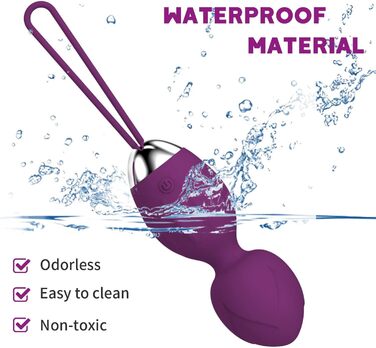 Тренування м'язів тазу для жінок з пультом дистанційного керування, силіконові м'ячі для контролю сечовипускання та вправ для тазового дна (фіолетовий)