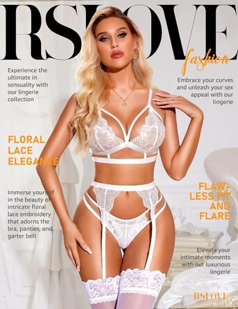 RLOVE жіночий боді з плюшу, babydoll з корсетним поясом, сексуальний бюстгальтер та висока талія, чорний, червоний (S, білий)