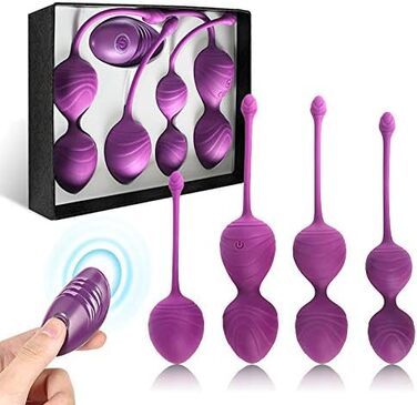 Тренувальні кулі для вправ Кегеля (бекенбоден) - набір для жінок. Медичний силікон, для контролю сечовипускання та зміцнення м'язів тазу. Колір: фіолетовий