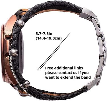 Шкіряний ремінець KONAFEI для Samsung Galaxy Watch 7/FE/6/5/4/3/Active 2, Classic (20 мм), Bead & Gold з металевою застібкою