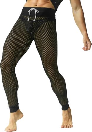 Шорти-сетка YUFEIDA для чоловіків: дихаючі спортивні шорти-лосини з регулюванням (Чорний, L)