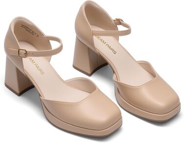 Жіночі туфлі Mary Jane DREAM PAIRS на масивній платформі, бежевий колір (розмір 40 EU)