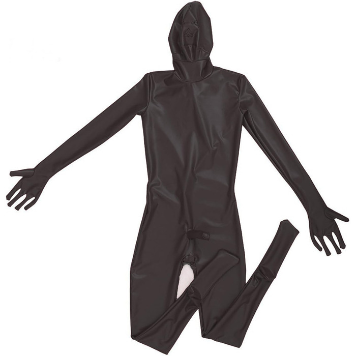 Комбінезон з латексу сексуальний, чорний, для вечірок та сценічних виступів (L)