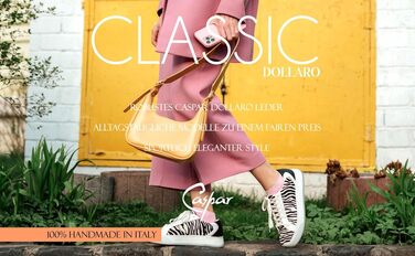 Жіноча сумка-клатч Caspar Elegante зі шкіри, срібляста металік, модель No.835 CLASSIC LINE, з регульованим плечовим ременем, Made in Italy
