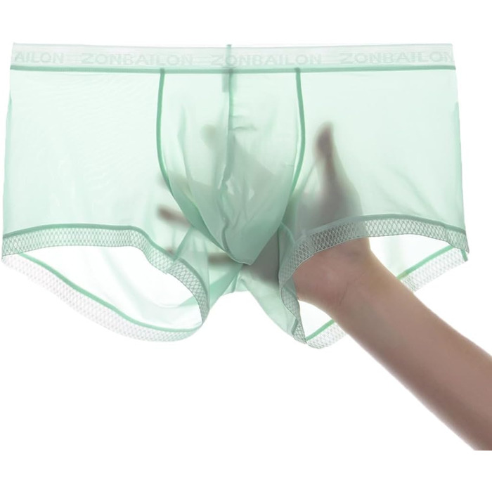 Слідки чоловічі BIATWOWR прозорі сексуальні, з підсилювачем, для більшої привабливості та комфорту (зелені, 3XL)