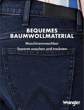 Чоловічі джинси Wrangler Regular Fit Regular - середня посадка, синьо-чорні, W34 L32