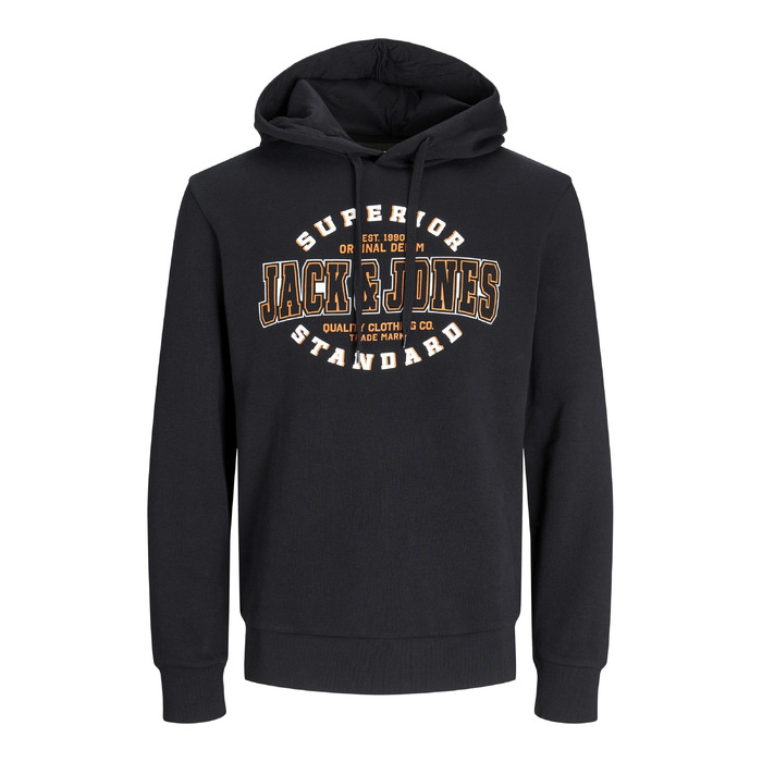 Чоловіча велика худі Jack & Jones Plus Size з логотипом, чорна