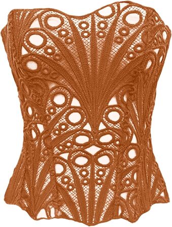 Корсет-топ для жінок з великою грудьми та животом: корсет, бюстгальтер, шейпер, готичний стиль, вінтаж, великі розміри (Золотий, M)