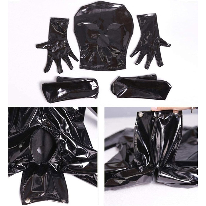 Чоловічий латексний комбінезон IQOAIJ з блискучого лакового шкірозамінника, обтягуючий, на блискавці, з двостороннім застібкою, для клубів та вечірок