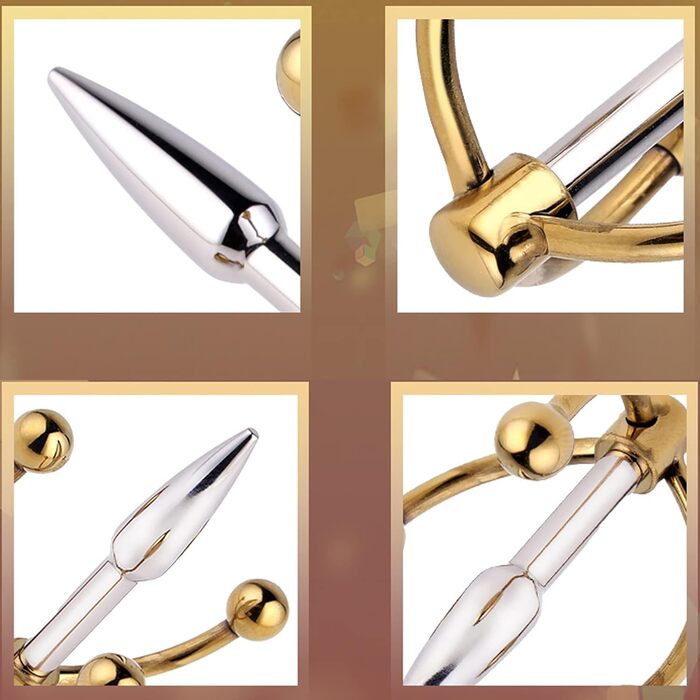 Розширювач сечоводу з нержавіючої сталі, набір: 3 шт. (діаметри 30 мм), з кульками, металевий катетер, пеніс-плаг, кільця на пеніс (2 шт.), розширювач сечоводу для чоловіків