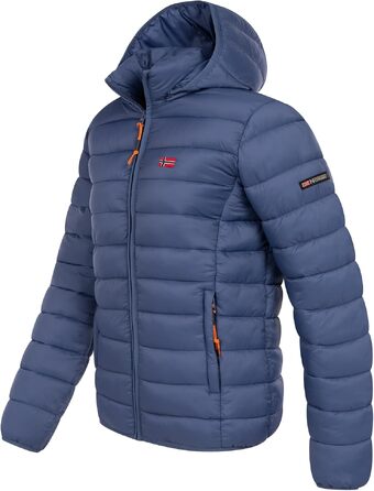 Чоловіча стібана куртка Geographical Norway для осені та зими, Outdoor, колір Denim