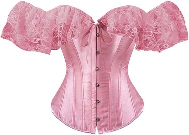 Корсет-топ Daen Korsett: корсет з шнурівкою, топ-корсе, повномірна грудь, великі розміри, рожевий (M)