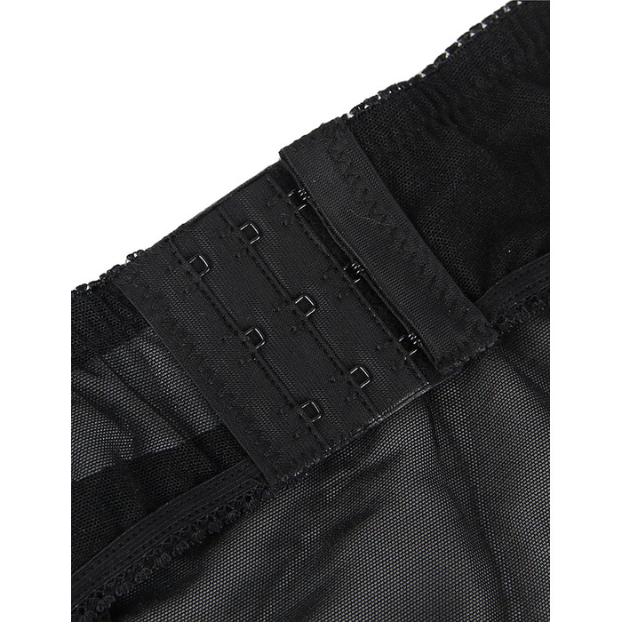 Гірчиця для панчіх Ohyeah Übergröße, мереживна, великий розмір з 6 ремінцями, кліпса для фіксації на стегнах, чорний, Medium-Large