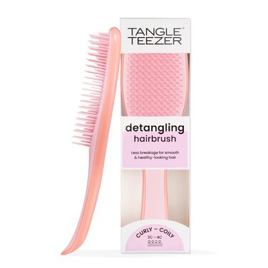 Щітка для волосся Tangle Teezer Ultimate Detangler для кучерявого та жорсткого волосся (типи 3C-4C), розплутуюча, дворівневі щетинки для визначення локонів та зменшення пухнастості, Манго та Рожевий