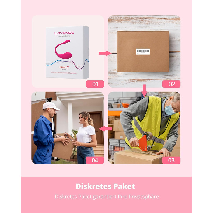 Lovense Lush 2 - вібратор для жінок, набір з 1000+ режимів, Bluetooth, дискретний та тихий, для подорожей та особистого використання