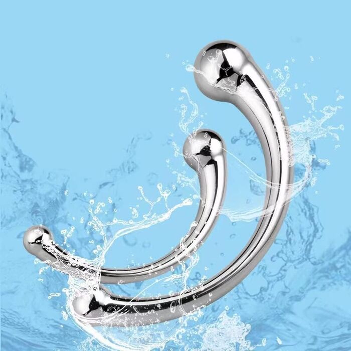 Анальний масажер Doppelkopf Funnight з нержавіючої сталі, подвійний кінчик, масаж G-точки та простати, для чоловіків та жінок