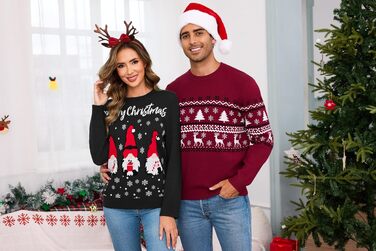 Смішний різдвяний светр Terecey Daen з принтом, зимовий лонгслів Ugly Christmas Sweater, чорний, XL