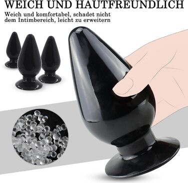 Анальний плагін великого розміру 3 в 1, набір анальних куль, секс-іграшка для пар (чорний)