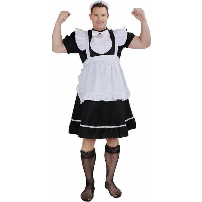 Костюм покоївки для чоловіків CoolChange Witzges | Карнавальна маскарадна сукня для вечірки | Розміри: M, L, XL