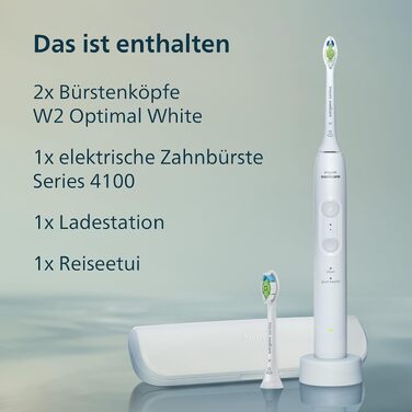 Електрична сонічна зубна щітка Philips Sonicare Series 4100 з датчиком тиску та таймером, чорна, HX4044/52