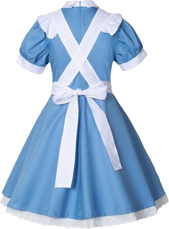 Костюм для косплею в стилі аніме Lolita, французька служниця, 6 предметів: спідниця, рукавички, головний убір, шкарпетки, XXL, блакитний