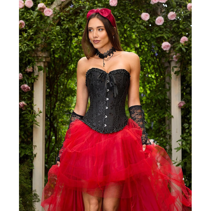 Корсетний топ SZIVYSHI для повного бюсту: готичний корсет, бюстгальтер, вінтажний корсаж, чорний, XS