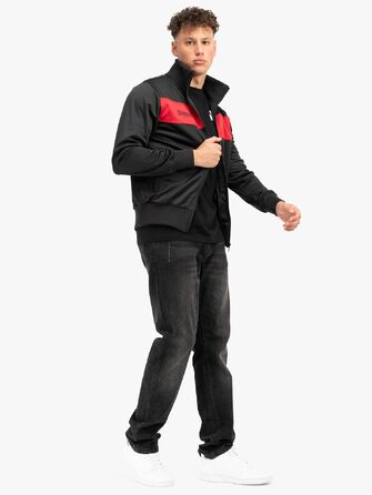 Чоловіча спортивна куртка Lonsdale Slim Fit, поліестер, чорно-червона, розмір XS