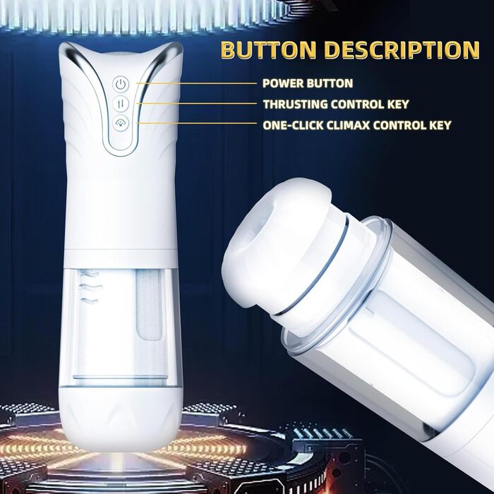 Мастубатор з телескопічною функцією, 3D силікон, для дорослих