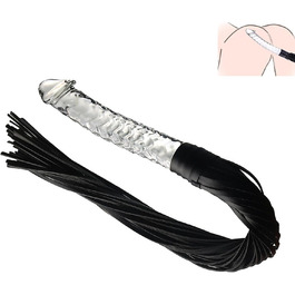 Лезбійський плетище з шкіри для БДСМ, 20 см. Іграшки для пар, анальні пробки, плети, шкіряні іграшки для дорослих