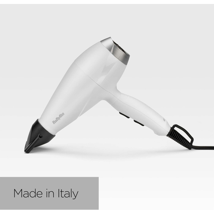Професійний фен для волосся BaByliss Speed Pro 2000W з іонізацією Anti-Frizz, 3 температурні та 2 швидкісні режими, білий, 6704WE