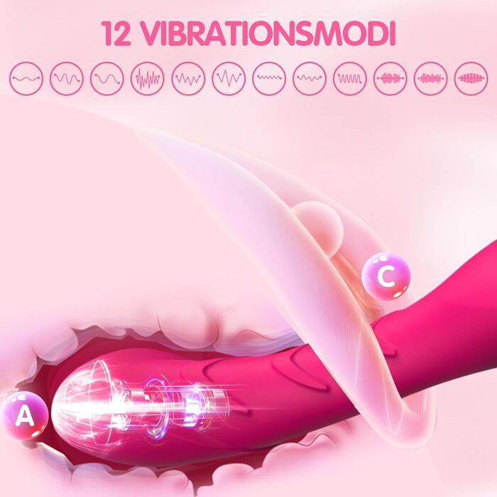 Вібратор для жінок G-Spot, силіконовий стимулятор клітора, 12 режимів вібрації, рожевий колір