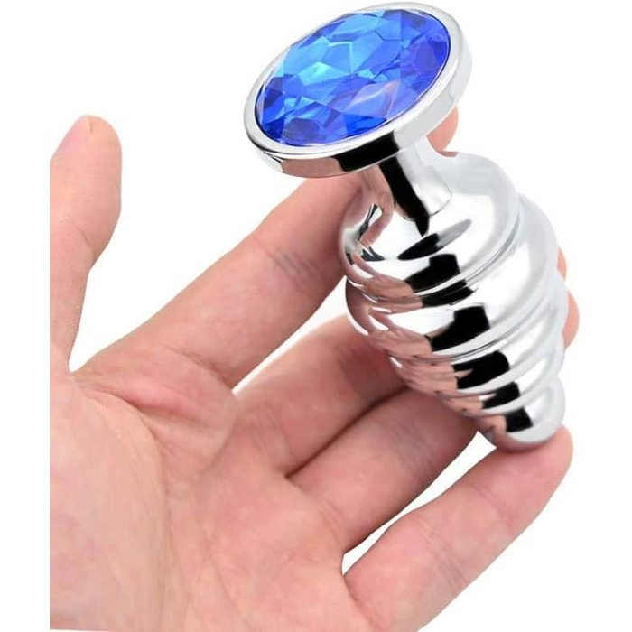 Анальний плагін SXOVO (набір 3 шт): малий, середній, великий - металевий, з камінцем, для пар