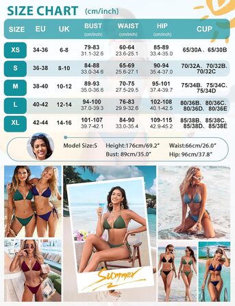 Бікіні Triangel Daen з золотими перлами, топ-халтер з підтримкою та трусики-стрінг на зав'язки (ХAKI, XL)