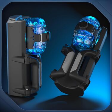 Електричний мастурбатор з подвійним руків'ям для чоловіків – реалістична вагіна, чорний колір