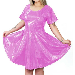 Жіноче плаття TIANXIAOQWE великого розміру, А-силует, з блискітками, металік, короткі рукави, для Хелловіну, клубу, вечірки, виходу в світ, Rose XXL