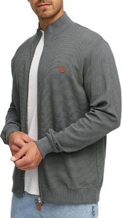 Чоловічий кардиган Indicode INGuadalupe з 100% бавовни, сірий (Castor Gray), розмір M