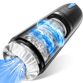 AI-Sync Електричний мастурбатор для чоловіків: Кубок з 7 режимами стимуляції (вакуум + ротація) та 3D реалістичною мушкою для імітації орального сексу