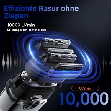 Електробритва для чоловіків Kensen Mini 4D Foil Shaver, водонепроникна портативна бритва для обличчя та бороди, USB-C зарядка, для подорожей