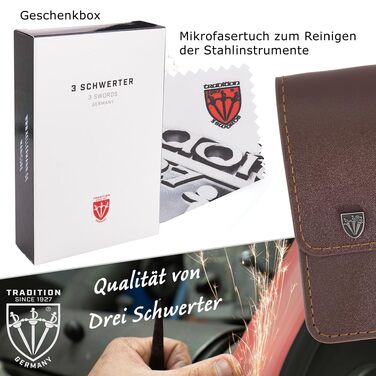 Набір для догляду за нігтями DREI SCHWERTER Capri (4 предмети) для манікюру та педикюру, штучна шкіра, коричневий