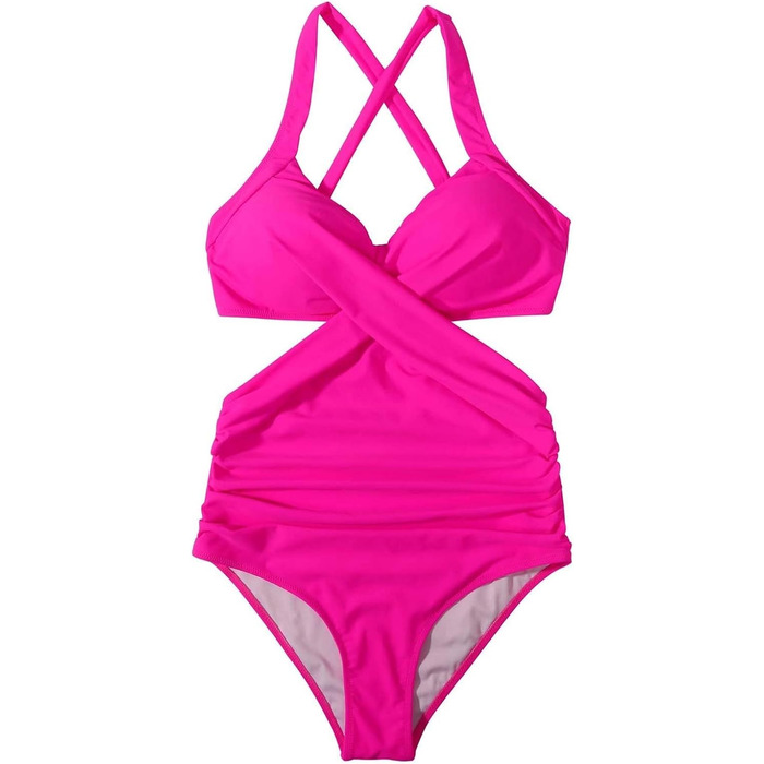 Купальник суцільний жіночий Push-up Wrap Monokini Hot Rosa, розмір XXL