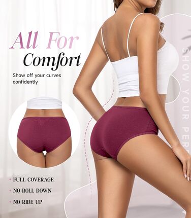 Танстц (TANSTC) жіночі труси-сліпи з бавовни, 6 шт. в упаковці, низька талія, еластичні, дихаючі, XS