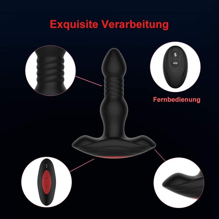Вібратор для анусу з пульсацією та 10 режимів, пультом керування, водонепроникний, для чоловіків, жінок та пар