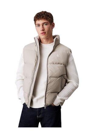 Чоловічий жилет Calvin Klein Essentials Down Vest стібаний, сірий (Flint Gray), розмір M