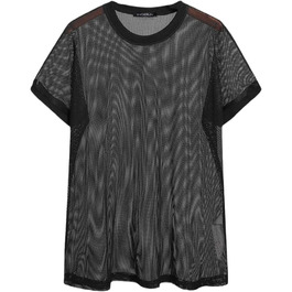 Чоловіча футболка з V-подібним вирізом, коротким рукавом, сітчаста, прозора, сексуальна, стильна, для відпочинку, дихаюча, для вечірок, чорна, розмір M